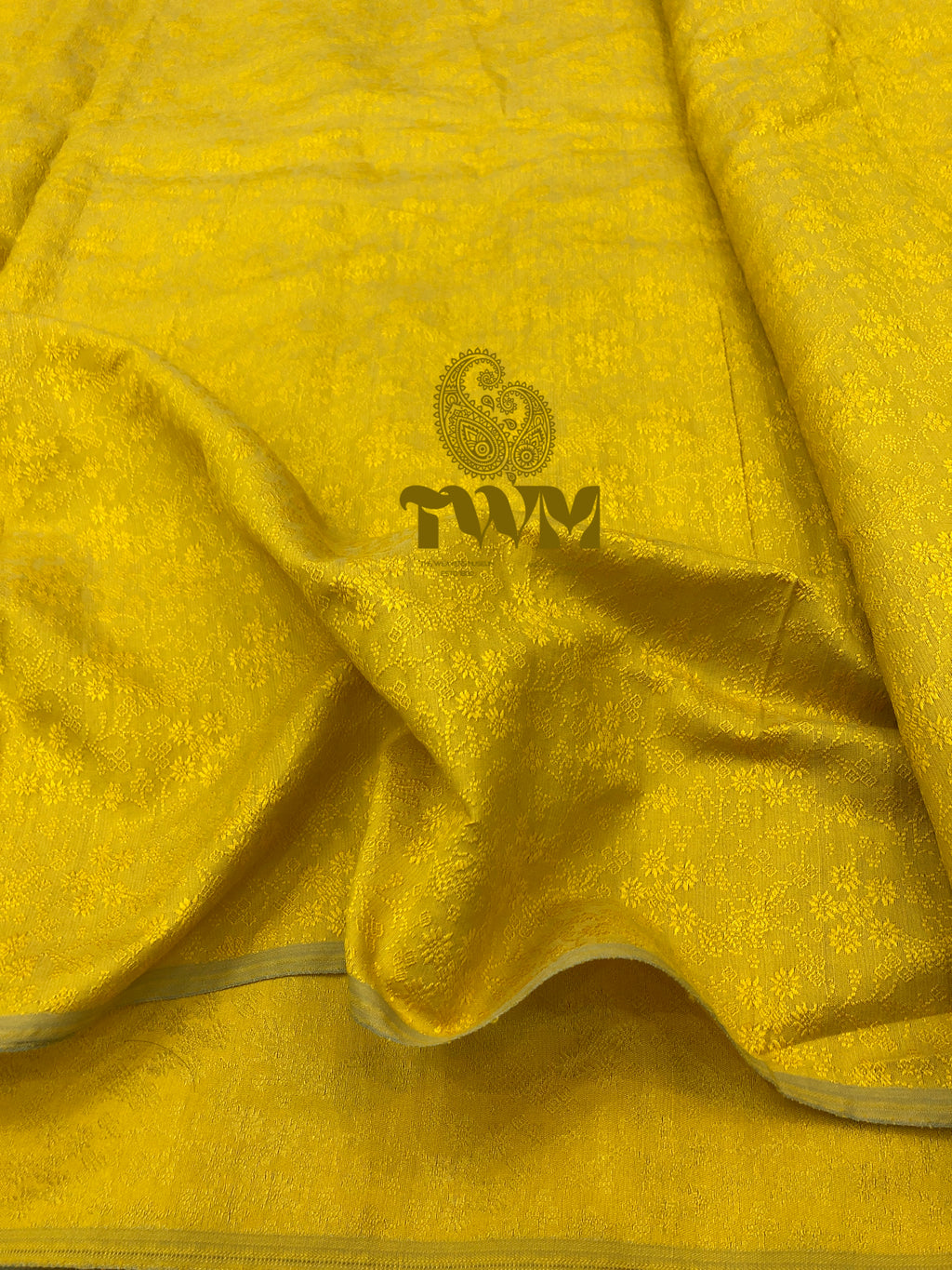 Yellow Premium Handloom Cotton Jacquard Fabric