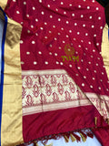 Victorian Rose Pure Banarasi Katan Silk Dupatta