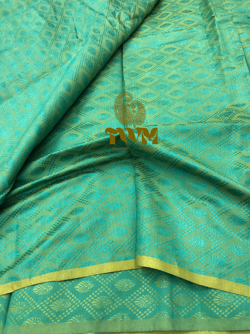 Dual tone Sea Green Green Handloom Cotton Fabric