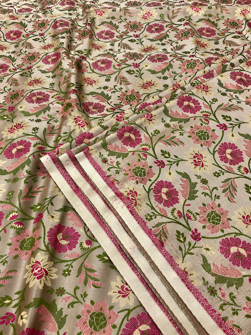 Pure Silk Jamawar Kimkhab Fabric