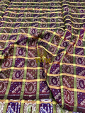 Patterned fabric with wine and green design